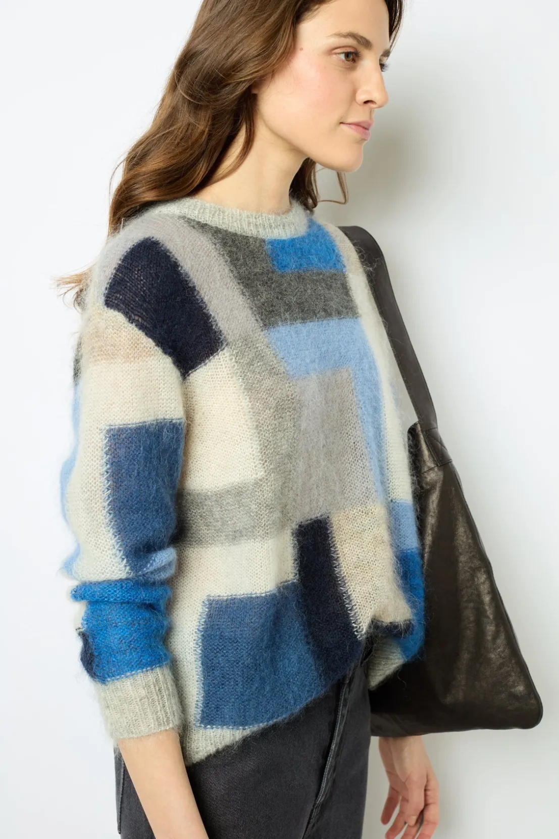 Gerard Darel Mohair color block sweater - JANYCE | Knitwear